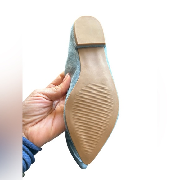 Steve Madden women’s carver Leather Loafer flats size 6 beautiful baby blue used - Picture 2 of 9